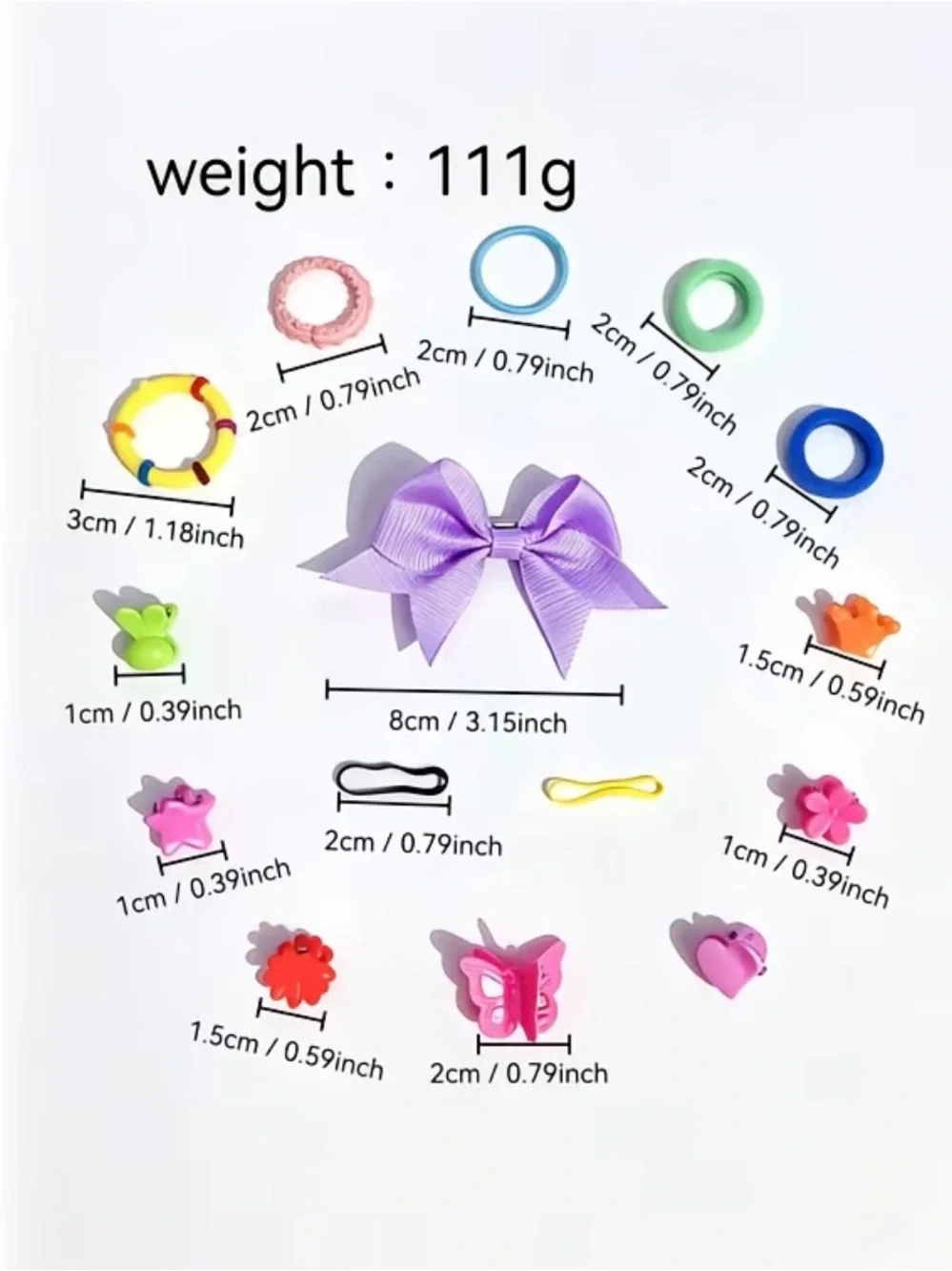 825-Piece Kids Hair Accessories Set — Bright Multicolor Hair Clips & Elastics